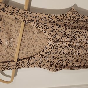 Aerie Animal Print Henley Tank Size L